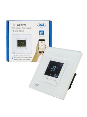 Inteligentný termostat PNI CT25W WiFi pre plynový kotol, montáž do steny, 16 A, ovládanie cez aplikáciu Tuya Sm