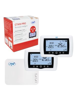 Bezdrôtový inteligentný termostat PNI CT410 PRO s WiFi, 2-zónové ovládanie cez internet, pre vykurovacie systémy, čerpadlá, elektrické...