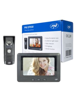 PNI DF930 video interkom s 1 monitorom, 7 palcový LCD displej, 800x480, elektromagnetický výstup yala, čierna