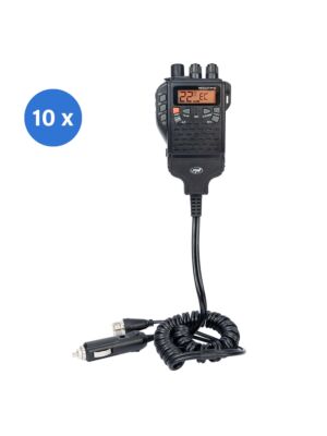 Krabica s 10 kusmi prenosnej CB rádiostanice PNI Escort HP 62