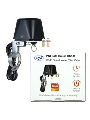 Inteligentný ventil PNI Safe House HS541 s Wi-Fi, na vypnutie dodávky vody/plynu cez internet, kompatibilný s 