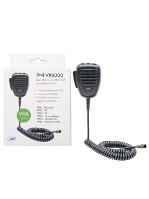 Mikrofón PNI VX6000 s funkciou VOX, so 6 pinmi, pre rozhlasové stanice CB