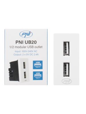Napájací adaptér 2 x USB PNI UB20, 5 V 2,4 A