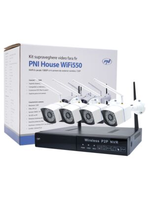 Súprava na sledovanie videa PNR House WiFi550 NVR a 4 bezdrôtové kamery, 1,0 MP