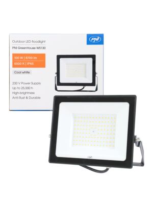 LED reflektor PNI GreenHouse WS130 100 W, napájanie 230 V, 8700 lm, 6500 K, IP65