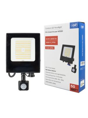 LED reflektor PNI GreenHouse WS550 50 W s pohybovým senzorom, nastavením citlivosti, dĺžkou osvetlenia, 3000 K – 6500 K, funkcia