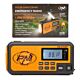 Prenosné rádio PNI DYN300, s dynamom, solárne nabíjanie, baterka, powerbanka 4000 mAh, SOS, oranžová
