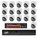 Video monitorovací balík so 16 kamerami, prepínačom a káblami