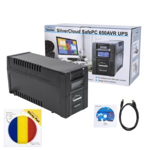 SilverCloud SafePC 650AVR UPS balík Power 360W a príznak sticky pad