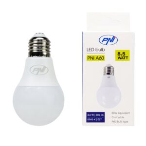 LED žiarovka PNI A60, 8,5W, 806lm, 6500W, objímka E27