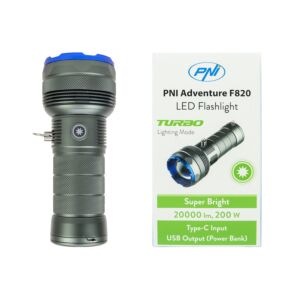 Baterka PNI Adventure F820 200 W, 3 stupne svietenia plus Turbo, 20 000 lumenov, do 350 m, batéria 2600 mAh, I.