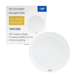 LED stropné svietidlo PNI D-Light CL2424 24W, okrúhle, 2700K, napájanie 230V, 2640 lm, teplá biela, priemer 29 cm