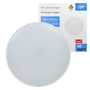 Stropné LED svietidlo PNI D-Light CL2436T s Wi-Fi, Tuya, RGB