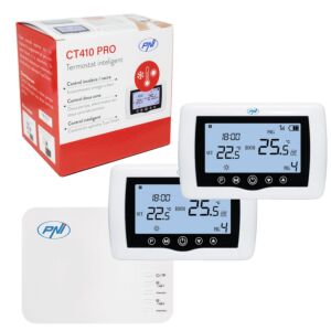 Bezdrôtový inteligentný termostat PNI CT410 PRO s WiFi, 2-zónové ovládanie cez internet, pre vykurovacie systémy, čerpadlá, elektrické...