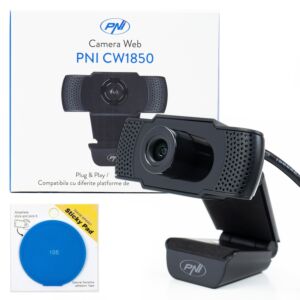 Webová kamera PNI CW1850 Full HD 1080P 2MP, USB, pripínacia a lepkavá podložka modrá súčasťou balenia