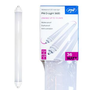 Lineárne svietidlo s LED PNI D-Light 3600, 36W, 6500k, utesnené IP65, s ochranou proti vode, prachu a korózii, pre 