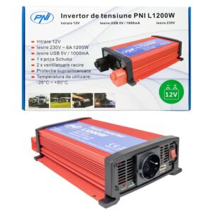 Napäťový menič PNI L1200W napájanie 12V výstup 230V