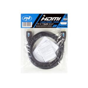 Vysokorýchlostný 1,4V HDMI kábel PNI H300, plug-in, Ethernet, pozlátený, 3m