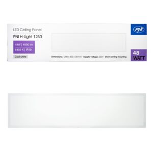 LED panel PNI H-Light 1230 48W, 1200x300mm, 4800lm, 6400K, vnútorný, zapustený
