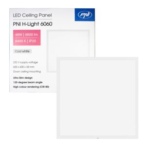 LED panel PNI H-Light 6060 48W, 600x600mm, 4800lm, 6400K, vnútorný, zapustený