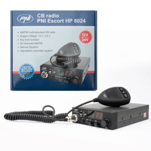 CB PNI rádiostanica HP 8024 Escort s nastaviteľným zdrojom ASQ a 12V-24V