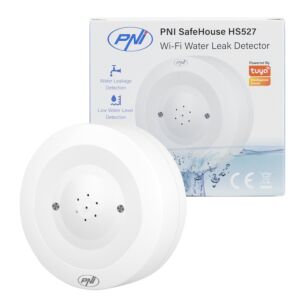 Detektor záplavového senzora PNI SafeHouse HS527 s Wi-Fi, s 80dB zvukovým alarmom, vstavaným reproduktorom, pre zaplavenie a