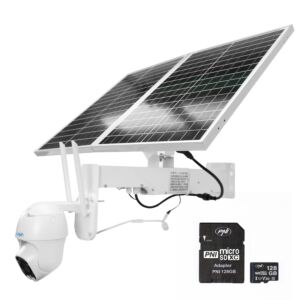 PNI IP60 živý balík videokamery PTZ so solárnym panelom, 2MP, GSM 4G a 128GB PNI MicroSD kartou