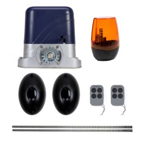 Súprava na automatizáciu brány PNI AP800D obsahuje 4m motorový stojan, fotobunky, diaľkové ovládanie, lampu, 230V vyvíja 1100 N a 8