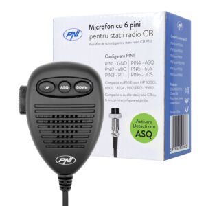 6-pinový mikrofón pre rádiostanice PNI Escort HP 8000L/8001L/8024/9001 PRO/9500/8900