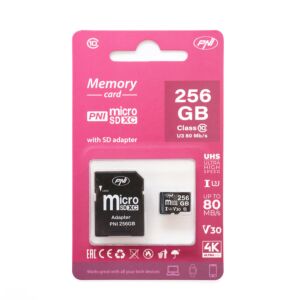 Pamäťová karta PNI 256 GB MicroSD s adaptérom SD