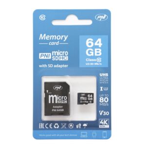 Pamäťová karta PNI MicroSD 64 GB s SD adaptérom