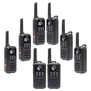 Súprava 8 prenosných rádiových staníc PNI PMR R80 PRO 0,5W, 16 kanálov, Vodotesné IP67, s LED baterkou, SOS tlačidlo, VOX, USB-C
