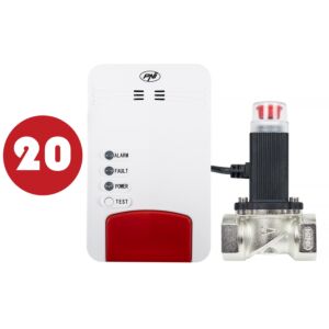 Súprava PNI Safe House Dual Gas 250 so snímačom oxidu uhoľnatého (CO) a zemným plynom a solenoidovým ventilom
