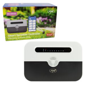 Inteligentný programátor zavlažovania PNI SWI280, Wi-Fi, pre 8 zón, ovládanie z Tuya Smart, kompatibilný s Amazon Ale