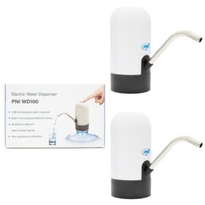 Balenie 2bc elektrická pumpa na fľašu na vodu PNI WD100 USB-C nabíjanie, 800mAh batéria, 4W výkon