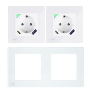 PNI SmartHome WP202 WiFi inteligentná súprava s dvojitou zásuvkou so vstavaným montážnym rámom Internetové ovládanie
