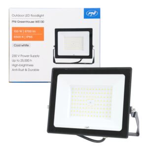 LED reflektor PNI GreenHouse WS130 100 W, napájanie 230 V, 8700 lm, 6500 K, IP65