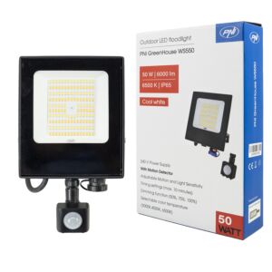 LED reflektor PNI GreenHouse WS550 50 W s pohybovým senzorom, nastavením citlivosti, dĺžkou osvetlenia, 3000 K – 6500 K, funkcia