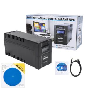 Balík UPS SilverCloud SafePC 650AVR s napájaním 360W a Sticky Pad Blue je súčasťou