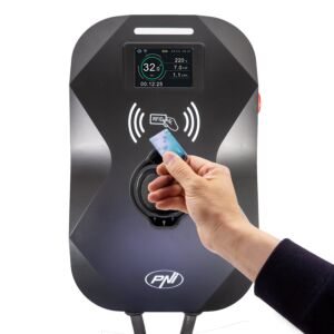Nabíjacia stanica PNI KW22, 32 A, 22 kW, pre elektromobily, 85 V - 415 V, trojfázová, kábel typu 2 a 7-pinový konektor